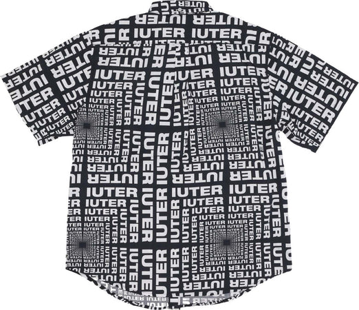 IUTER-Camicia-Manica-Corta-Uomo-Optical-S/s-Shirt-Black-da-uomo