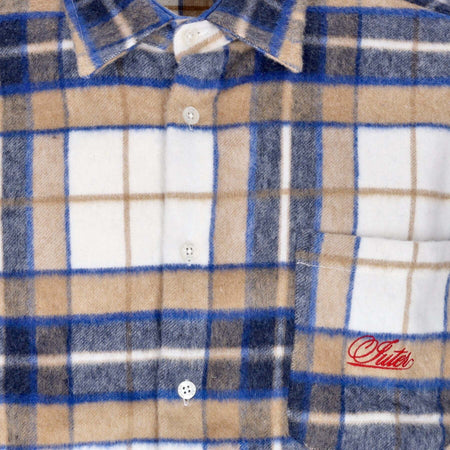 IUTER-Camicia-Manica-Lunga-Uomo-Century-Tartan-Shirt-Beige-da-uomo