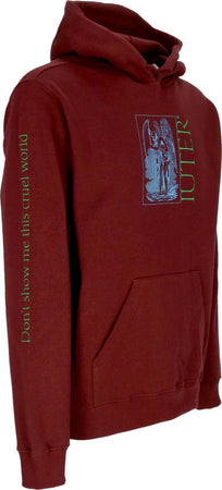 IUTER-Felpa-Cappuccio-Uomo-Cruel-World-Hoodie-Burgundy-da-uomo