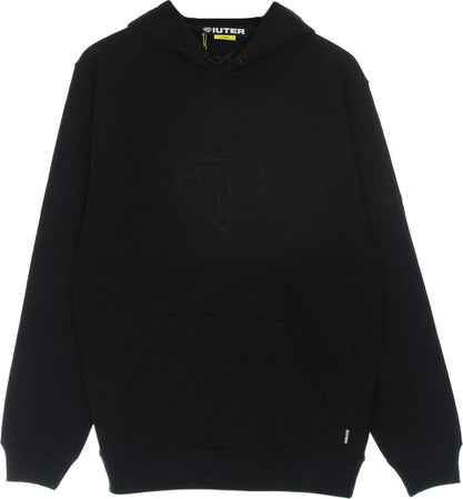 IUTER-Felpa-Cappuccio-Uomo-Logo-Hoodie-Black-da-uomo