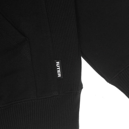 IUTER-Felpa-Cappuccio-Uomo-Logo-Hoodie-Black-da-uomo