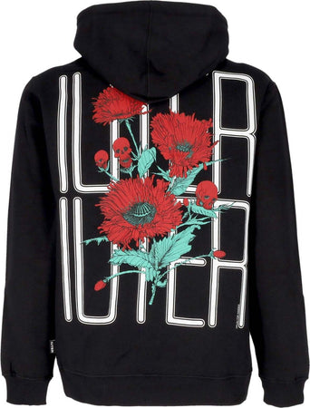 IUTER-Felpa-Cappuccio-Uomo-Spine-Skulls-Hoodie-Black-da-uomo