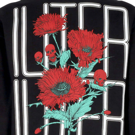 IUTER-Felpa-Cappuccio-Uomo-Spine-Skulls-Hoodie-Black-da-uomo