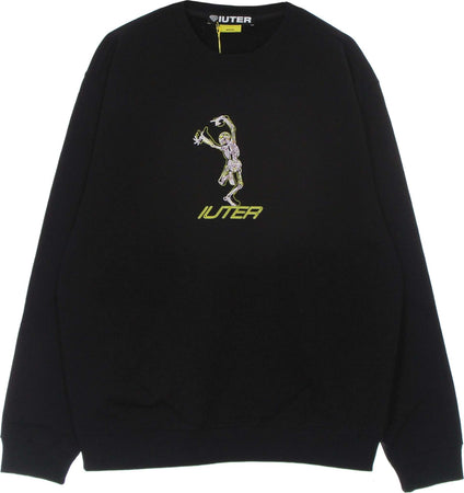 IUTER-Felpa-Girocollo-Uomo-Skeleton-Crewneck-Black-da-uomo