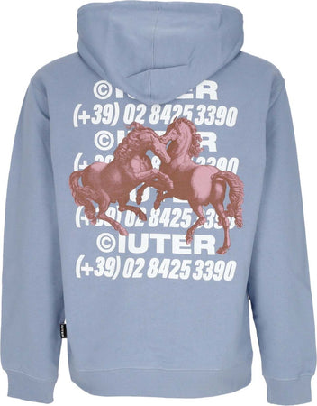 IUTER-Felpa-Leggera-Cappuccio-Uomo-Horses-Hoodie-Country-Blue-da-uomo