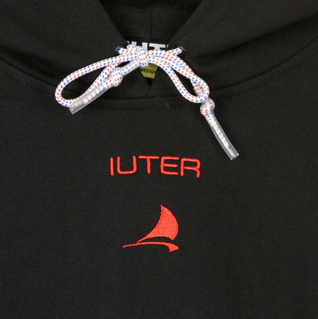 IUTER-Felpa-Leggera-Cappuccio-Uomo-Skipper-Hoodie-Black-da-uomo