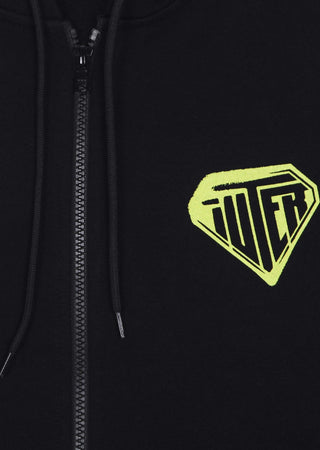 IUTER-Felpa-Leggera-Cappuccio-Zip-Uomo-Stencil-Zip-Hoodie-Black-da-uomo