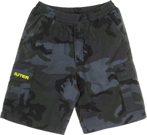 IUTER-Pantalone-Corto-Uomo-Jogger-Cargo-Camo-Shorts-Black-da-uomo