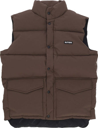 IUTER-Piumino-Smanicato-Uomo-Puff-Vest-Brown-da-uomo