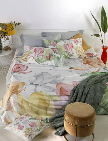 Trapuntino matrimoniale Tessitura Randi Fior Di Loto Matrimoniale Raso di Cotone