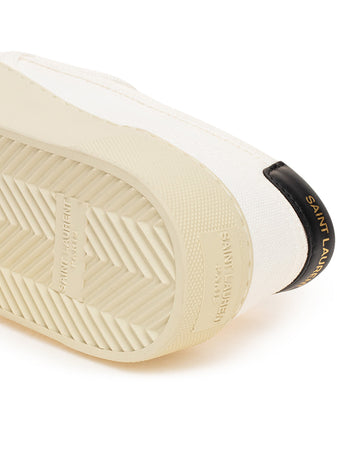 Saint Laurent Slip on in Canvas Bianco da donna