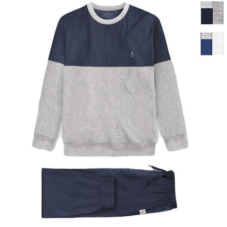 Jamas Pigiama Uomo Cotone Leggero Maniche Lunghe EJ2038 S40 - Passarelli Biancheria
