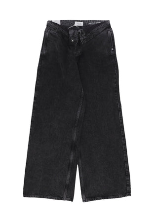 AMISH Jeans Donna Roll Up Denim Black da donna