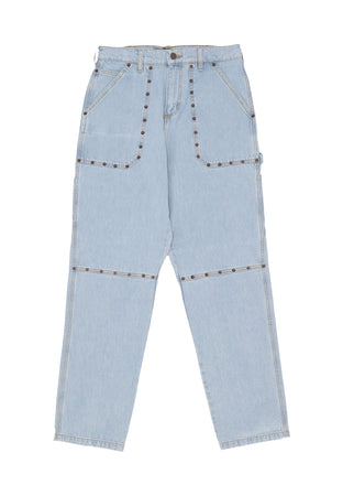IUTER Jeans Uomo Rivets Fatigue Denim Light Blue da uomo