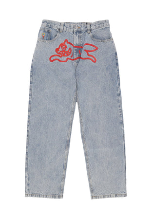 ICE CREAM Jeans Uomo Running Dog Double Scoop Denim Pant Light Wash Blue da uomo