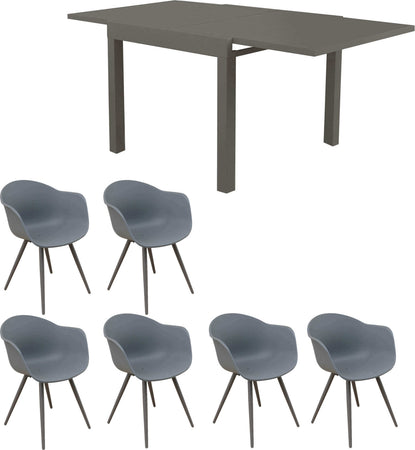 JERRI---set-tavolo-da-giardino-in-alluminio-con-6-sedie-90/180x90-Taupe-Milani-Home