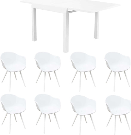 JERRI---set-tavolo-da-giardino-in-alluminio-con-8-sedie-90/180x90-Bianco-Milani-Home