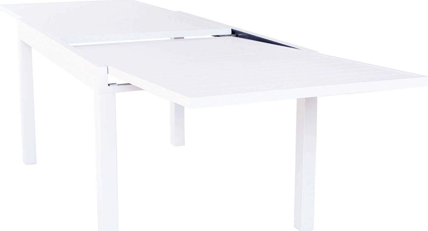 JERRI---set-tavolo-in-alluminio-cm-135/270x90x75-h-con-6-sedute-Bianco-Milani-Home