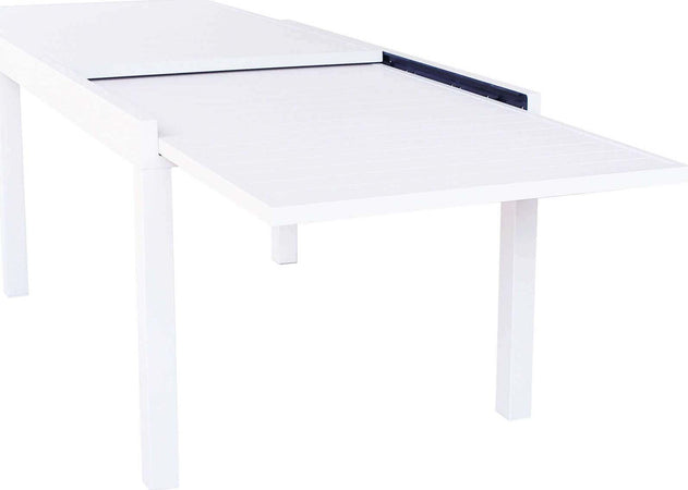 JERRI---set-tavolo-in-alluminio-cm-135/270x90x75-h-con-6-sedute-Bianco-Milani-Home