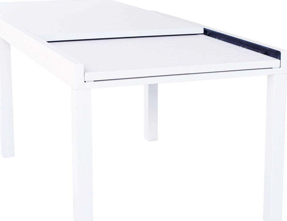 JERRI---set-tavolo-in-alluminio-cm-135/270x90x75-h-con-6-sedute-Bianco-Milani-Home