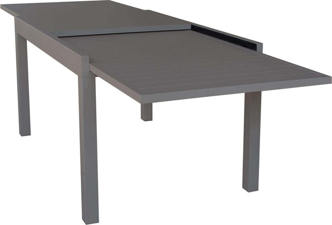 JERRI---set-tavolo-in-alluminio-cm-135/270x90x75-h-con-6-sedute-Taupe-Milani-Home