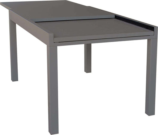 JERRI---set-tavolo-in-alluminio-cm-135/270x90x75-h-con-6-sedute-Taupe-Milani-Home