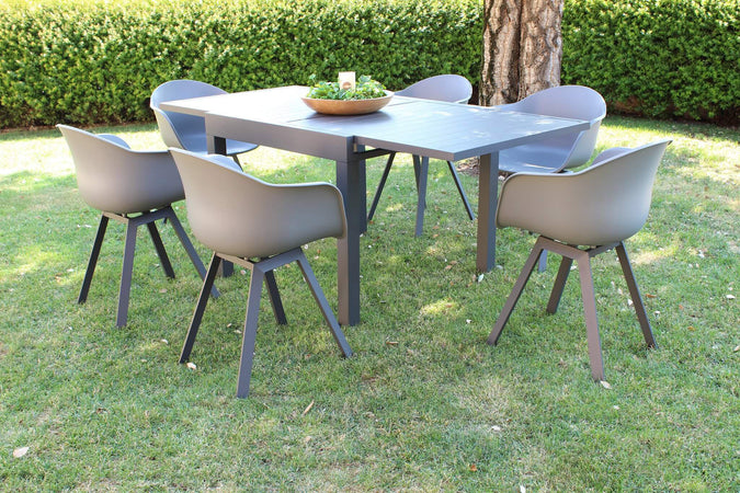 JERRI---set-tavolo-in-alluminio-cm-90/180x90x75-h-con-6-sedute-Antracite-Milani-Home