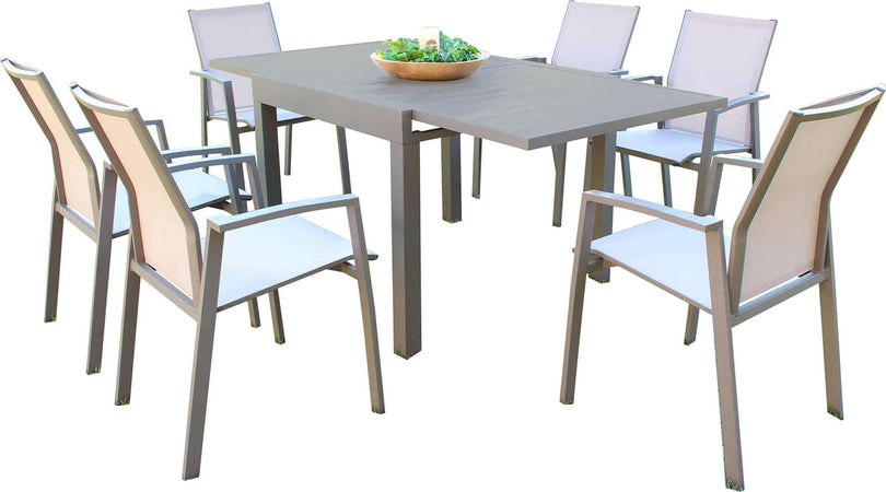 JERRI---set-tavolo-in-alluminio-cm-90/180x90x75-h-con-6-sedute-Taupe-Milani-Home