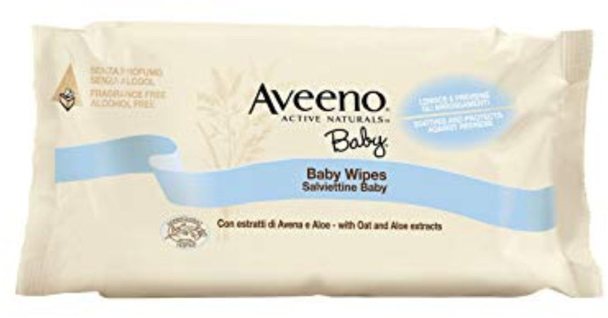 Johnson & Johnson Spa Aveeno Baby Salviettine 72 Pezzi
