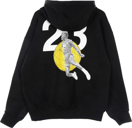 JORDAN-Felpa-Leggera-Cappuccio-Uomo-Michael-Jordan-23-Engineered-Fleece-Pullover-Hoody-Black/white-da-uomo