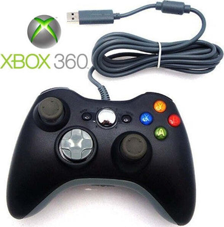 Joystick-Joypad-Controller-Nero-Per-Xbox-360-X360-Con-Cavo-Filo-Usb-Compatibile