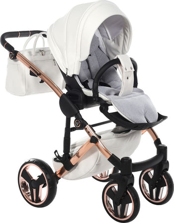 Junama Diamond Exclusive White 3 in 1 Telaio e Dettagli Oro Rosa Prima infanzia/Passeggini carrozzine e accessori/Passeggini e carrozzine/Sistemi modulari La Casa Del Bebè - Napoli, Commerciovirtuoso.it