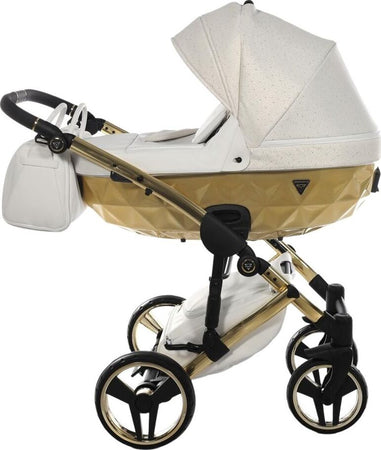Junama Starry Night 3 in 1 Tessuto Bianco Telaio Oro Giallo Dettagli Bianco Ecopelle Prima infanzia/Passeggini carrozzine e accessori/Passeggini e carrozzine/Sistemi modulari La Casa Del Bebè - Napoli, Commerciovirtuoso.it