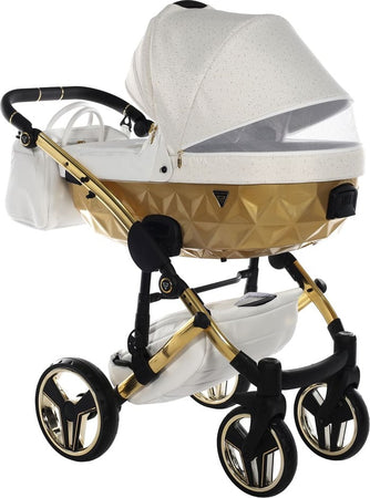 Junama Starry Night 3 in 1 Tessuto Bianco Telaio Oro Giallo Dettagli Bianco Ecopelle Prima infanzia/Passeggini carrozzine e accessori/Passeggini e carrozzine/Sistemi modulari La Casa Del Bebè - Napoli, Commerciovirtuoso.it