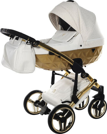 Junama Starry Night 3 in 1 Tessuto Bianco Telaio Oro Giallo Dettagli Bianco Ecopelle Prima infanzia/Passeggini carrozzine e accessori/Passeggini e carrozzine/Sistemi modulari La Casa Del Bebè - Napoli, Commerciovirtuoso.it
