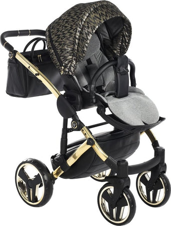 Junama Zebra 3 in 1 Nero e Telaio Oro Giallo Prima infanzia/Passeggini carrozzine e accessori/Passeggini e carrozzine/Sistemi modulari La Casa Del Bebè - Napoli, Commerciovirtuoso.it