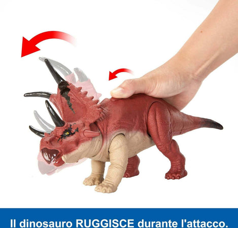 Jurassic-World---Ruggito-Selvaggio,-Diabloceratopo,-Dinosauro-Con-Suoni-E-Mossa-D'attacco,-Dimensioni-Medie,-Snodato,-Con-Gioco-Digitale,-Giocattolo-Per-Bambini-4+-Anni,-Hlp16-Mattel