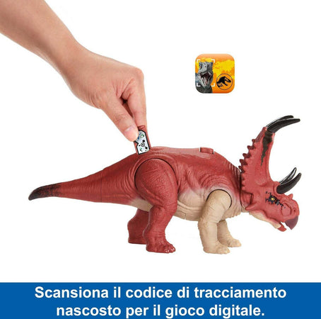 Jurassic-World---Ruggito-Selvaggio,-Diabloceratopo,-Dinosauro-Con-Suoni-E-Mossa-D'attacco,-Dimensioni-Medie,-Snodato,-Con-Gioco-Digitale,-Giocattolo-Per-Bambini-4+-Anni,-Hlp16-Mattel
