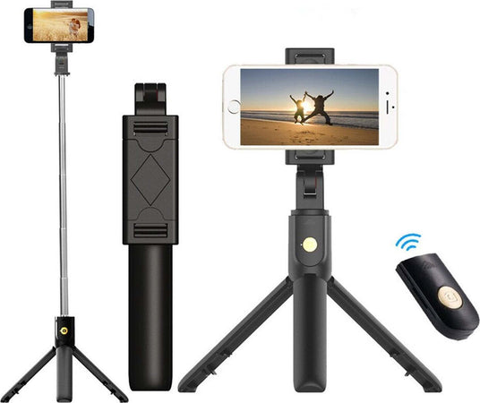 K07 - Bastone per selfie wireless, treppiede integrato Wireless Selfie Stick Mini portatile estraibile per smartphone