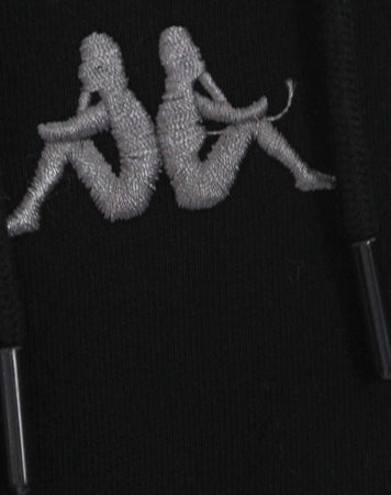 KAPPA-Felpa-Leggera-Cappuccio-Uomo-Banda-Crest-Black-da-uomo