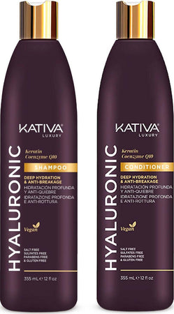 Kativa Set Balsamo + Shampoo Con Acido Ialuronico, Cheratina E Coenzima Q10 Per Un'idratazione Profonda 2x355 Ml Bellezza/Cura dei capelli/Prodotti per la cura dei capelli/Set shampoo e balsamo Profumeria Chèri - Locri, Commerciovirtuoso.it
