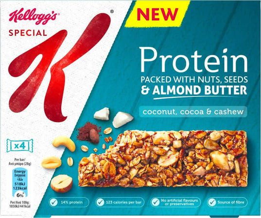 Kellogg's Special K Barrette Protein Barretta Cocco Frutta Secca E Mandorle Snack Proteico Barretta Dietetica Kellogg's 35 Gr Barrette Imbustate Singolarmente Salute e cura della persona/Alimentazione e nutrizione/Barrette e bibite nutrizionali/Barrette nutrizionali/Barrette dietetiche Non solo alimenti - Albano Laziale, Commerciovirtuoso.it
