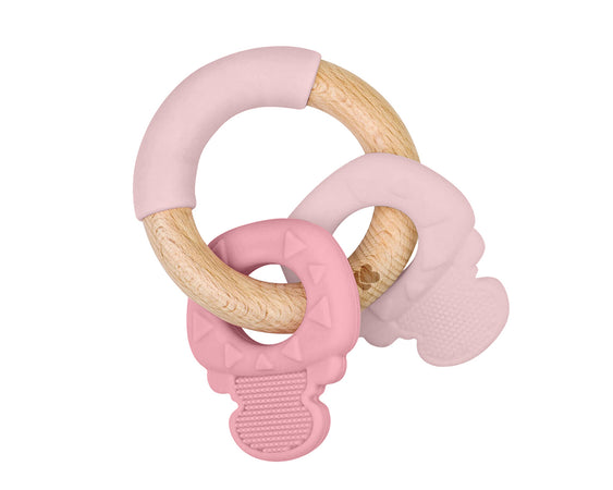 Massagiagengive in legno e silicone Keys Pink
