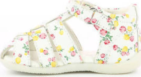 Kickers Bigflo-2 Blanc Fleuri Sandali Per Bambina Scarpe Estive in Pelle con Suola in Gomma Colorate 860604-10 Scarpe Sanitaria Gioia del Bimbo - Villa San Giovanni, Commerciovirtuoso.it