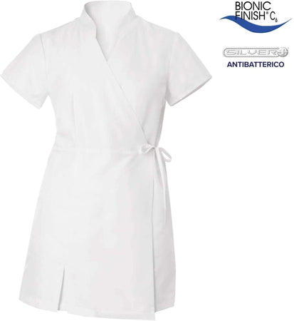 Kimono Donna Paola Nero Manica Corta Kimono Estetista Parrucchiera Massaggi