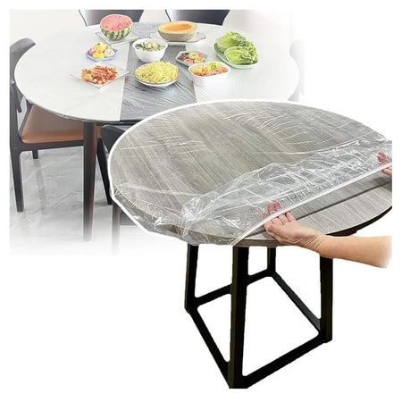 Kit 10pz Protezione Per Tavola Tovaglia Usa E Getta Trasparente 1,40 X 2,00 Metri
