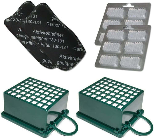Kit 2 Filtri Hepa 2 Filtri Odori 12 Profumini Adattabile per Folletto Vk 130 Vk131