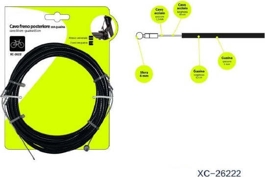 Kit-2-Pezzi-Cavo-Freno-Posteriore-Con-Guaina-Universale-Per-Bicicletta-Xc-2622