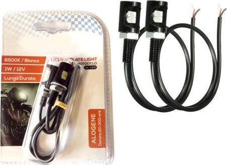Kit-2pz-Luce-A-Led-Per-Targa-Motociclo-Moto-Luce-Bianca-6500k-1w-Alogene-Xc-1309