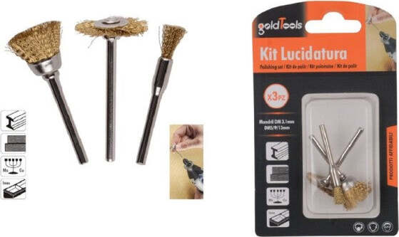 Kit-3-Pezzi-Spazzole-Metallo-Per-Lucidatura-Dm-3.1mm-Color-Oro-Pulitrice-92134